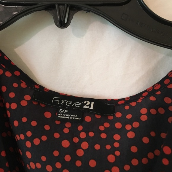 Orange Polka dot Silky Blouse - Picture 2 of 4